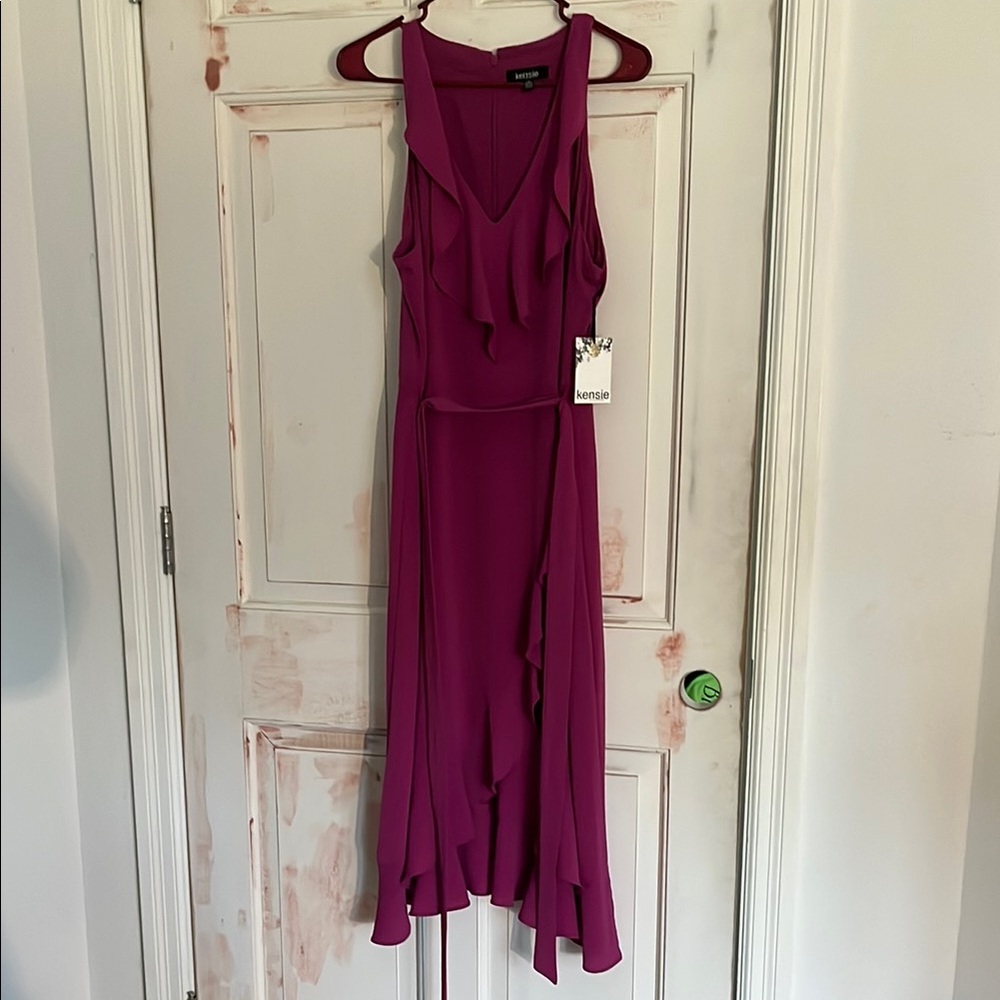 🔥Kenzie Red Asymmetrical V-neck Sundress